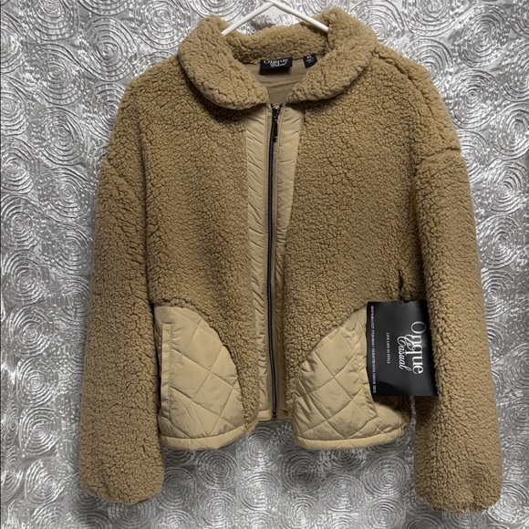 Onque Casual Jackets & Blazers - Onque Casual Women's Tan Sherpa Jacket